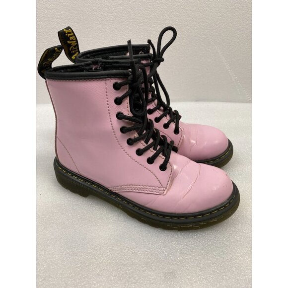 Dr. Martens Other - Dr. Martens Pink patent Leather Ankle Boots 1460J Youth size 2 Zip Lace Barbie
